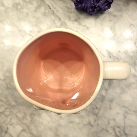 NWT RAE DUNN DINING EASTER BUNNY HOP TO IT WHITE, PINK CERAMIC MUG - Picture 5 of 12